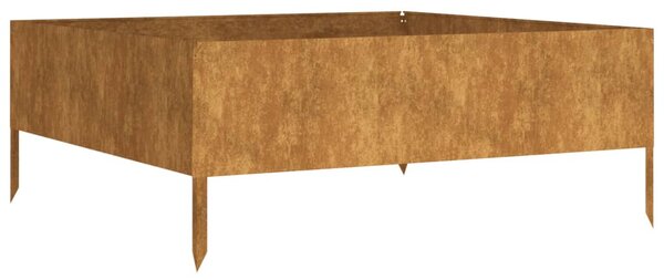 Corten acél kerti magaságyás 100 x 100 x 41 cm