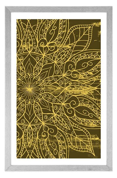 Poszter paszpartuval, mandala textúra