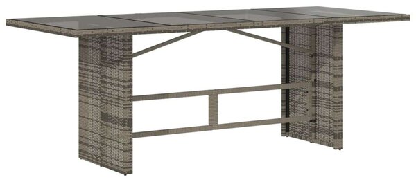 Polyrattan Kerti Étkezőgarnitúra - 7 részes - Szürke