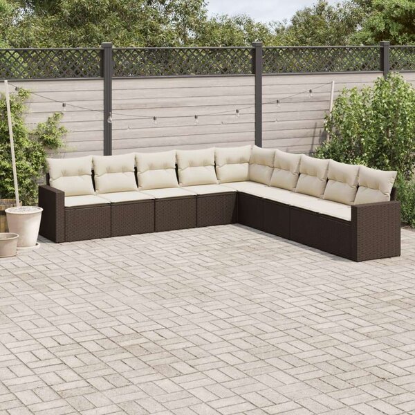 VidaXL Polyrattan Kerti Ülőgarnitúra - Barna - 9 részes