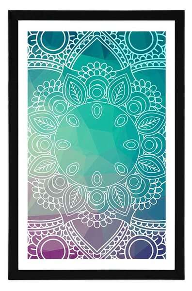 Poszter paszpartuval pasztell Mandala