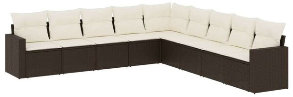 VidaXL Polyrattan Kerti Ülőgarnitúra - Barna - 9 részes