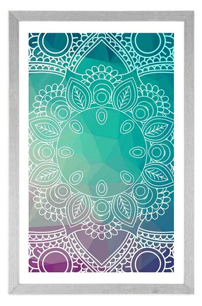 Poszter paszpartuval pasztell Mandala