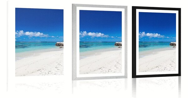 Poszter paszpartuval Anse Source strand