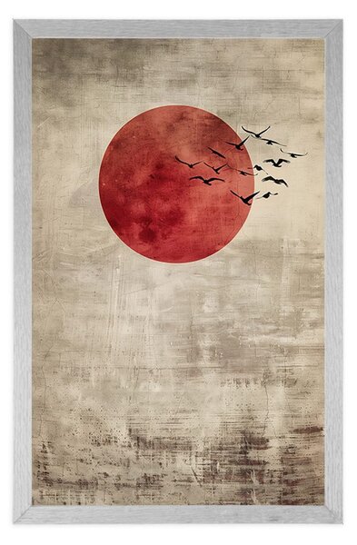 Poszter japandi piros hold