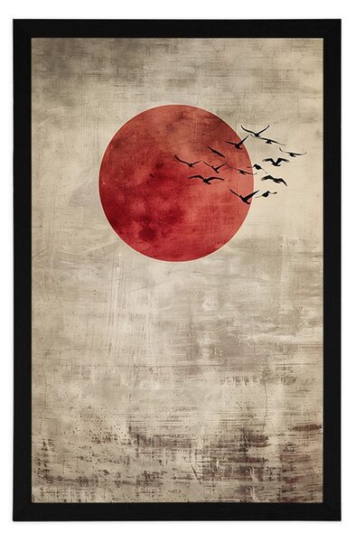 Poszter japandi piros hold