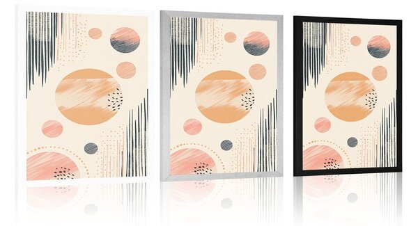 Poszter elegáns körök Peach Fuzz