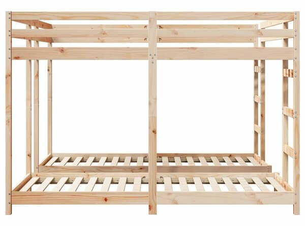 VidaXL Háromszintes emeletes ágykeret Természetes 80 / 200 x 200 cm