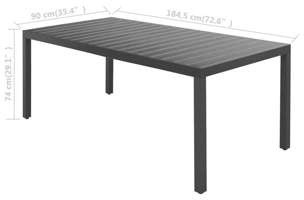 VidaXL 9 részes fekete PVC rattan kerti étkezőgarnitúra