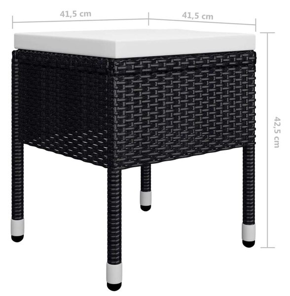 VidaXL Kerti Étkezőgarnitúra - 7 részes - Akácfa/Polyrattan - Fekete