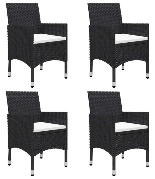 VidaXL Kerti Étkezőgarnitúra - 7 részes - Akácfa/Polyrattan - Fekete