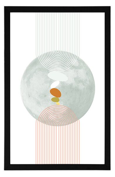 Poszter modern kör szivárvánnyal Mid-Century