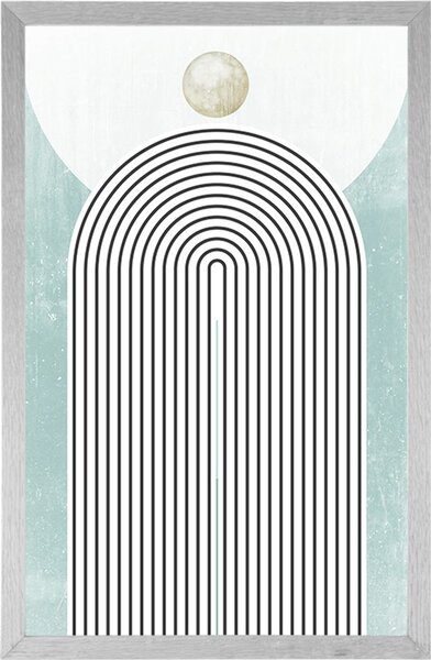 Poszter modern kék szivárvány Mid-Century