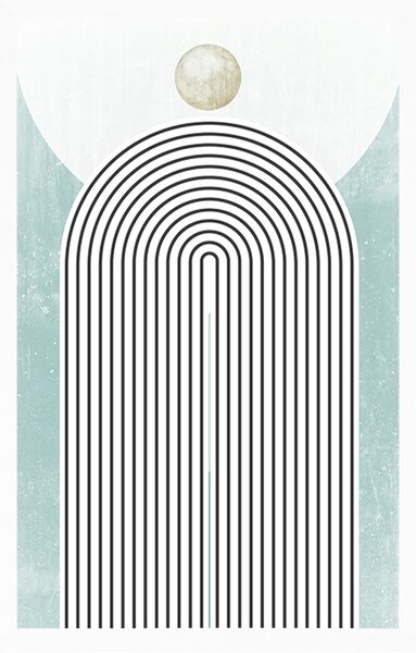 Poszter modern kék szivárvány Mid-Century
