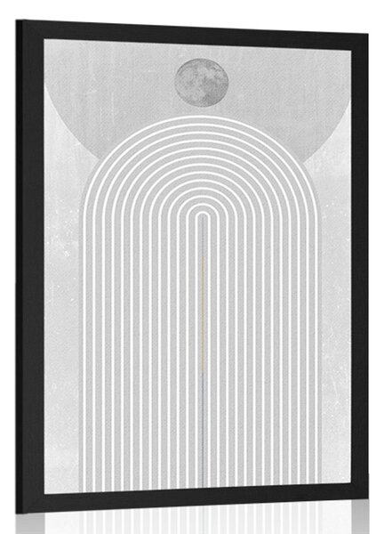 Poszter modern szürke szivárvány Mid-Century