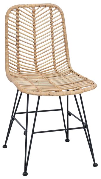 VidaXL Étkezőszék 2 pcs Természetes 44.5 x 55 x 85 cm Rattan és Vas