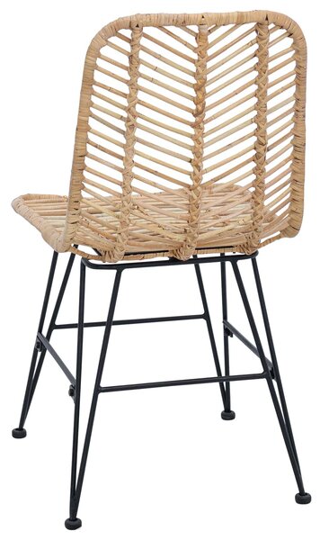 VidaXL Étkezőszék 2 pcs Természetes 44.5 x 55 x 85 cm Rattan és Vas