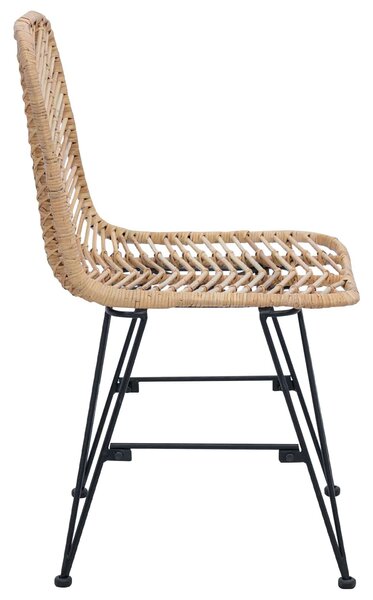 VidaXL Étkezőszék 2 pcs Természetes 44.5 x 55 x 85 cm Rattan és Vas