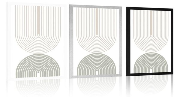 Poszter minimalista szivárványok Mid-Century