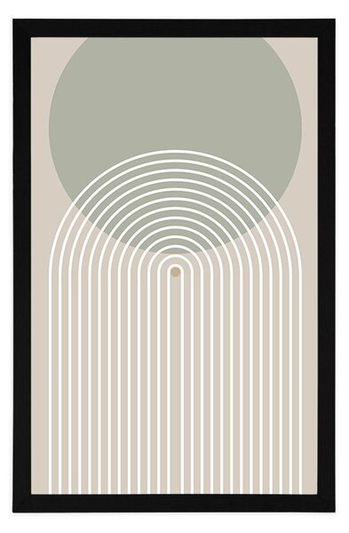 Poszter khaki kör szivárvánnyal Mid-Century
