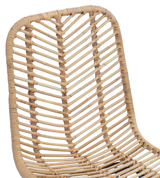 VidaXL Étkezőszék 2 pcs Természetes 44.5 x 55 x 85 cm Rattan és Vas