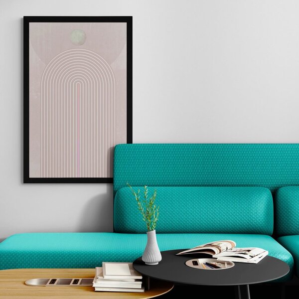 Poszter modern rózsaszín szivárvány Mid-Century