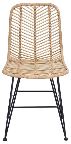 VidaXL Étkezőszék 2 pcs Természetes 44.5 x 55 x 85 cm Rattan és Vas