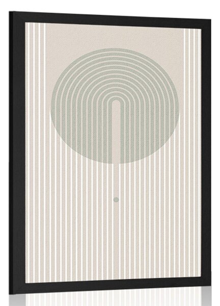 Poszter stílusos minta körrel Mid-Century
