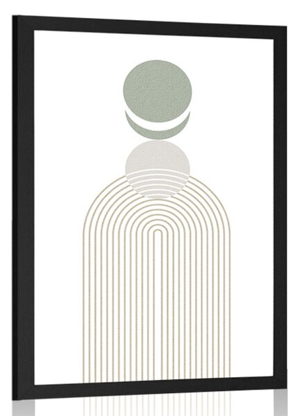 Poszter modern szivárvány körökkel Mid-Century