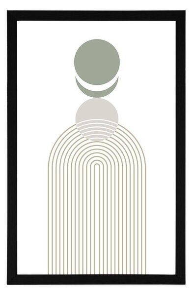 Poszter modern szivárvány körökkel Mid-Century