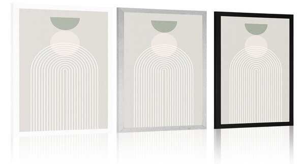 Poszter stílusos szivárvány félkörrel Mid-Century