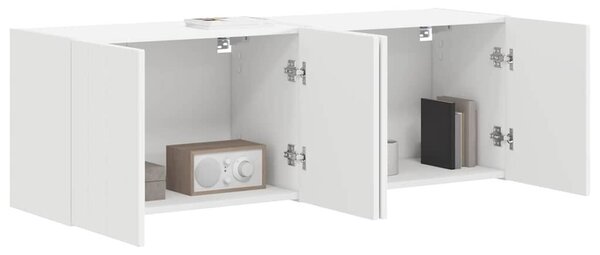 VidaXL TV Fali Szekrény 2 pcs Fehér 59,5 x 31 x 40 cm Faanyag