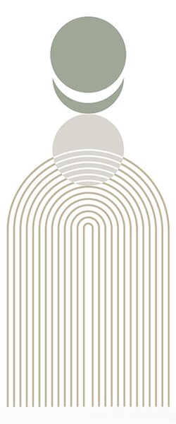 Poszter modern szivárvány körökkel Mid-Century