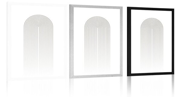 Poszter minimalista szivárvány Mid-Century