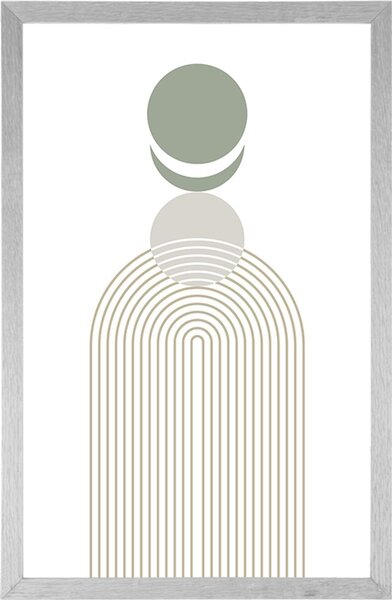 Poszter modern szivárvány körökkel Mid-Century