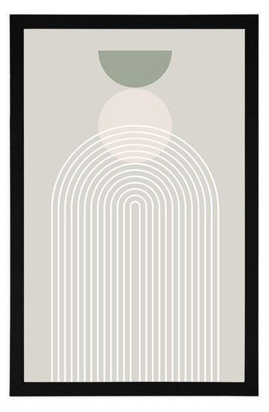 Poszter stílusos szivárvány félkörrel Mid-Century