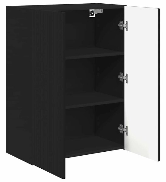 VidaXL TV Fali Szekrény Fekete 59,5 x 31 x 80 cm Faanyag