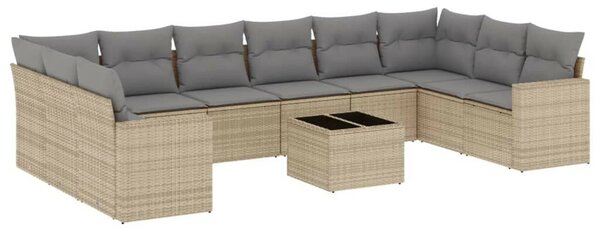 VidaXL Polyrattan Kerti Ülőgarnitúra - 11 részes - Bézs