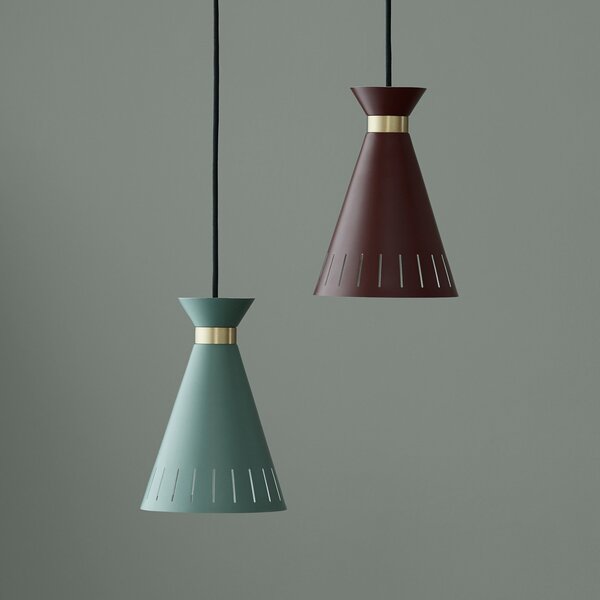 Függőlámpa Warm Nordic, Cone, dimmable, Zöld, Étkező, Fém, Vintage