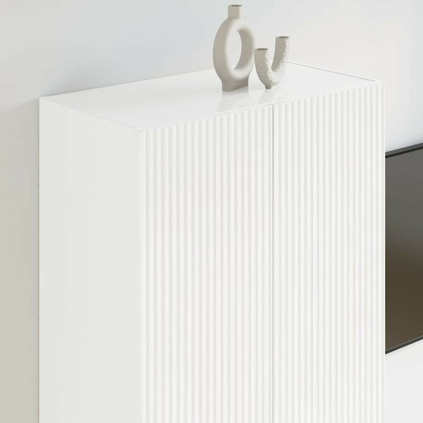VidaXL TV Fali Szekrény Magas Fényű Fehér 59,5 x 31 x 100 cm Faanyag