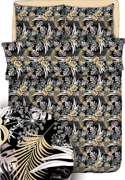 Palmarine Gold pamut ágyneműhuzat TiaHome - 1x Párna 90x70cm, 1x Paplan 140x200cm