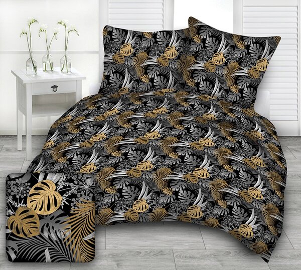 Palmarine Gold pamut ágyneműhuzat TiaHome - 1x Párna 90x70cm, 1x Paplan 140x200cm