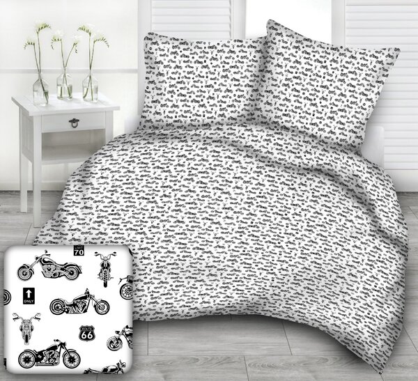 Motocros gyerek pamut ágyneműhuzat TiaHome - 1x párna 65x45cm, 1x paplan 130x90cm