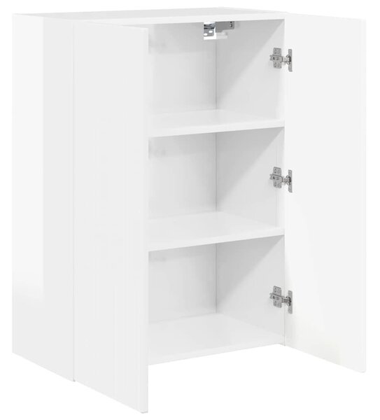 VidaXL TV Fali Szekrény Magas Fényű Fehér 59,5 x 31 x 80 cm Faanyag