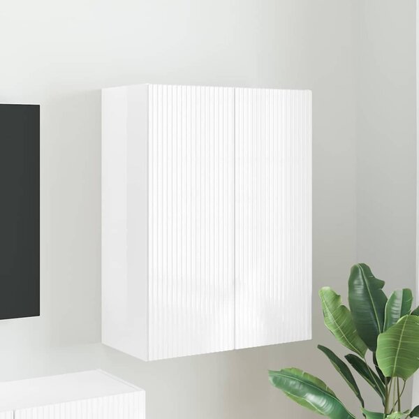 VidaXL TV Fali Szekrény Magas Fényű Fehér 59,5 x 31 x 80 cm Faanyag