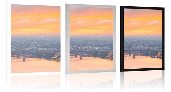 Poszter kilátás a naplementére, Bangkok városában