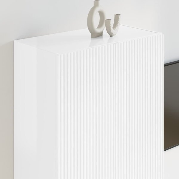 VidaXL TV Fali Szekrény Magas Fényű Fehér 59,5 x 31 x 80 cm Faanyag