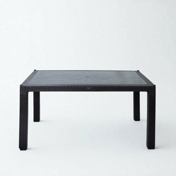 Rattan kerti asztal 150x90 cm - antracit színben