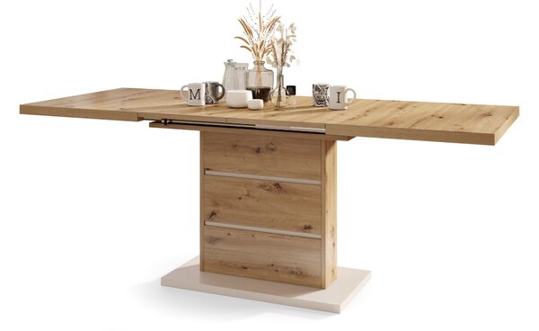 Mazzoni PIANO Artisan Tölgy/Bézs (Pezsgő) - 200 cm-es MODERN NYITHATÓ ASZTAL!