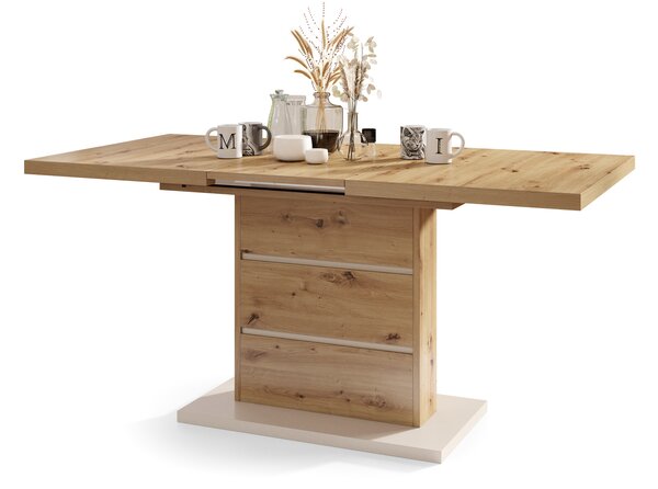 Mazzoni PIANO Artisan Tölgy/Bézs (Pezsgő) - 200 cm-es MODERN NYITHATÓ ASZTAL!